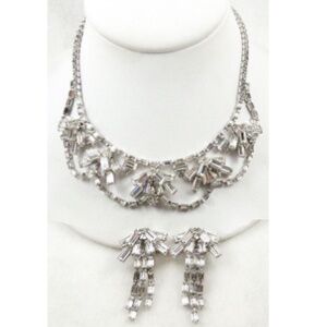 Joseph Wiesner Rhinestone Necklace Earrings Set